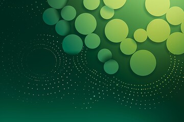 Wall Mural - A vibrant green background with colorful circles and dots