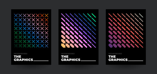 Fototapete - Minimal geometric posters set. Abtract vector design. 