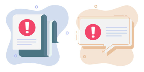 Poster - alert warn info important notice icon vector document graphics illustration, urgent red internet sms