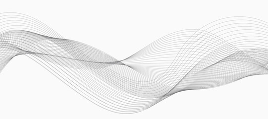 Abstract wave element for design. Digital frequency track equalizer. Stylized line art background. Vector illustration. Wave with lines created using blend tool.