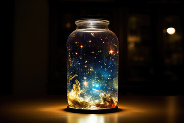 Wall Mural - Unlocking Cosmic Marvels in a Jar