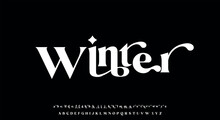 Winter Luxury Alphabet Letters Font. Typography Elegant Wedding Classic Lettering Serif Fonts Decorative Vintage Retro Concept. Vector Illustration