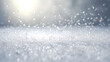 © Lilya - Background with snow and blurred bokeh.Merry Christmas and happy New Year greeting card with copy-space.