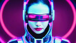a portrait of a futuristic cyberpunk woman. Generative AI