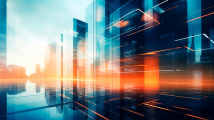 Wall Mural - blurred background of skyscrapers