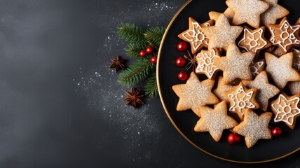 Funny Christmas Trees-shaped Cookies on a plate