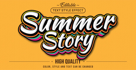 Poster - Editable text style effect - Summer Story text style theme.