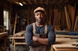 Black Man Carpenter Occupation Job Work Environment Background Generative AI