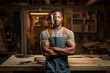 © Johnathan - Black Male Carpenter Occupation Work Role Work Environment Background Generative AI