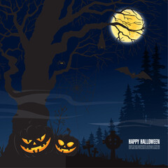 Halloween party poster. Vector illustration