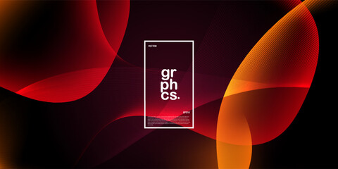 orange and red colorful liquid fluid mesh combination on dark abstract background. Simple pattern soft color on background. Eps10 vector