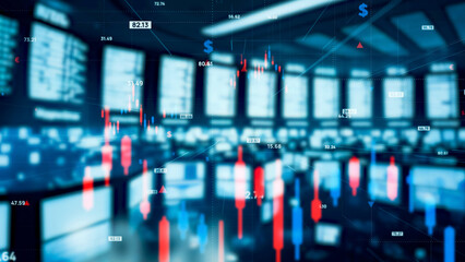 Fototapete - Securities exchange and stock market concept. Financial technology.