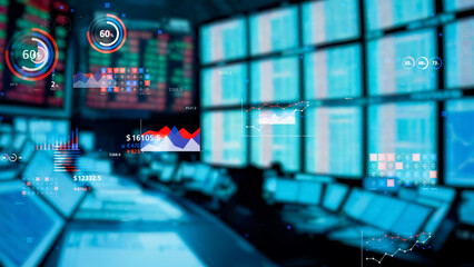 Wall Mural - Securities exchange and stock market concept. Financial technology.