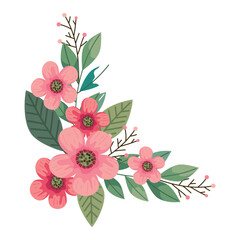 Sticker - corner frame flowers illustration