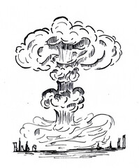 Illustration of a nuclear bomb explosion