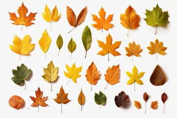 Wall Mural - autumn leaves set