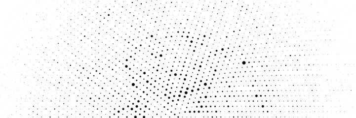 Poster - round halftone effect banner background. disco background