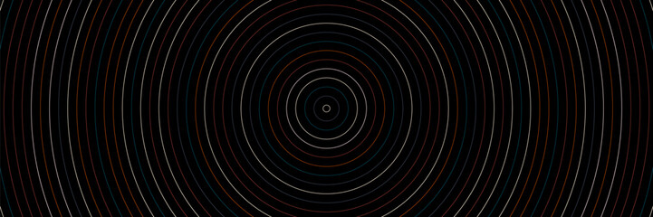 Poster - abstract round pattern black background