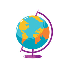 Poster - school globe map icon