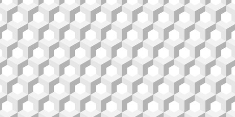 Wall Mural - Abstract geometric structure mosaic and tile square background with cubes pattern. Seamless geometric pattern abstract background. abstract cubes geometric white and gray color hexagon technology.