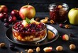 tangy fruit chutney with layers of chopped apples, chopped pears, chopped cranberries, and golden raisins Generative AI 