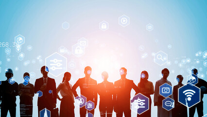 Aufkleber - Multinational people and business technology