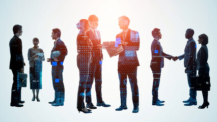 Poster - Digital image with people in a meeting