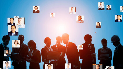 Aufkleber - Business network of multinational people