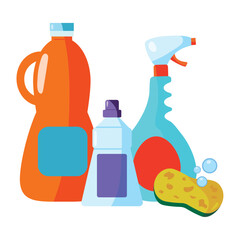 Poster - cleaning products and sponge