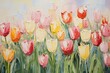 field tulips sky background oil garden environment pouring techniques fraser tall flowers zinc white thick layers rhythms princess spring tulip