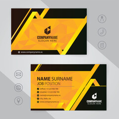 Wall Mural - Set of yellow and black Modern Corporate Business Card Design Templates, vector eps 10