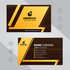 Wall Mural - Set of yellow and black Modern Corporate Business Card Design Templates, vector eps 10