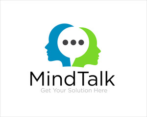 mind talk for mental consultation logo designs simple modern for clinic