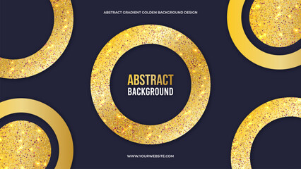 Poster - Abstract Gradient Background with Golden Circles and Glitter Elements. 