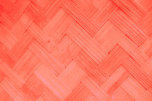 Bamboo Weave Texture Background Pink Vintage Filter Effect. Closeup Bamboo Weave Texture Background