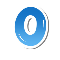 Leinwandbilder - Blue 3D Number font