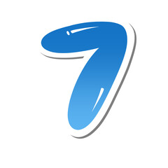 Leinwandbilder - Blue 3D Number font