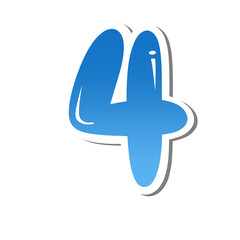 Leinwandbilder - Blue 3D Number font