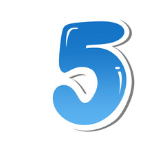 Leinwandbilder - Blue 3D Number font