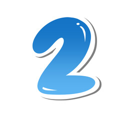 Leinwandbilder - Blue 3D Number font