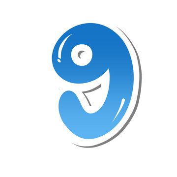 Blue 3D Number font