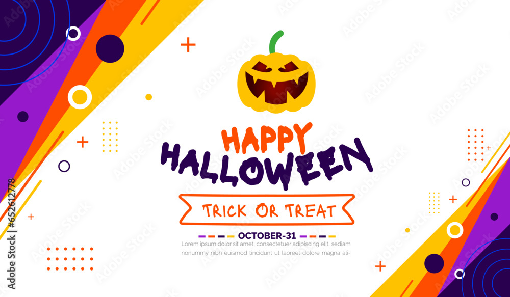 31 October happy Halloween background design with pumpkins. use to ...