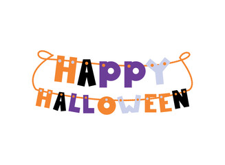 Canvas Print - halloween garland lettering