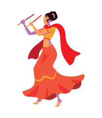 Canvas Print - navratri dancer woman