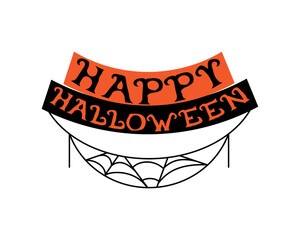 Sticker - halloween lettering with spiderweb