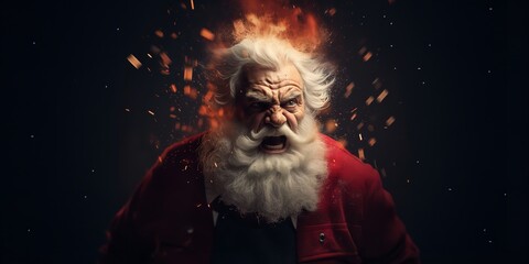 Santa Claus is terrible and has a horrible character. Bad Santa Claus. Generative AI.