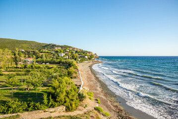 Wall Mural - Beaches on the coastal road in Upper Corsica (Haute Corse) - France