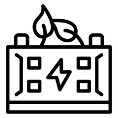 Bio Battery Icon Style