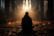 Seeking Divine Inspiration: A Man's Heartfelt Prayers Echo Through the Church's Sacred Space
