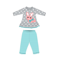 Wall Mural - baby frocks with pant print vector design